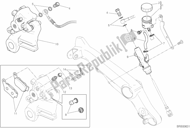 All parts for the Rear Brake System of the Ducati Scrambler 1100 Sport USA 2018